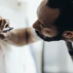 Artist painting details