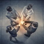 Picture of team from above. Together they make fire.